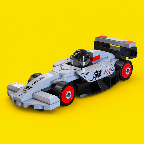 Auto za sastavljanje Paddock Racing Car LILBIG C55108W, sivi, 70 dijelova