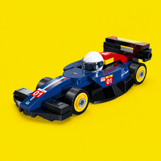 Auto za sastavljanje Paddock Racing Car LILBIG C55109W, tamnoplavi, 70 dijelova