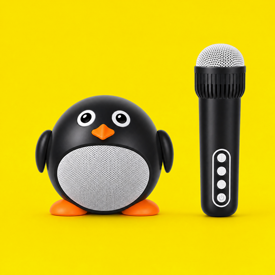 Karaoke set dječji sa zvučnikom i mikrofonom LILBIG MM-2628, pingvin