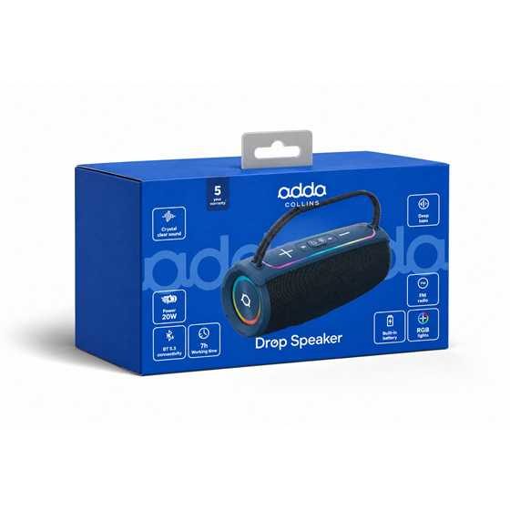 BT zvučnik Adda Collins SP-006-NB, Drop, 20W, RGB, tamno plavi